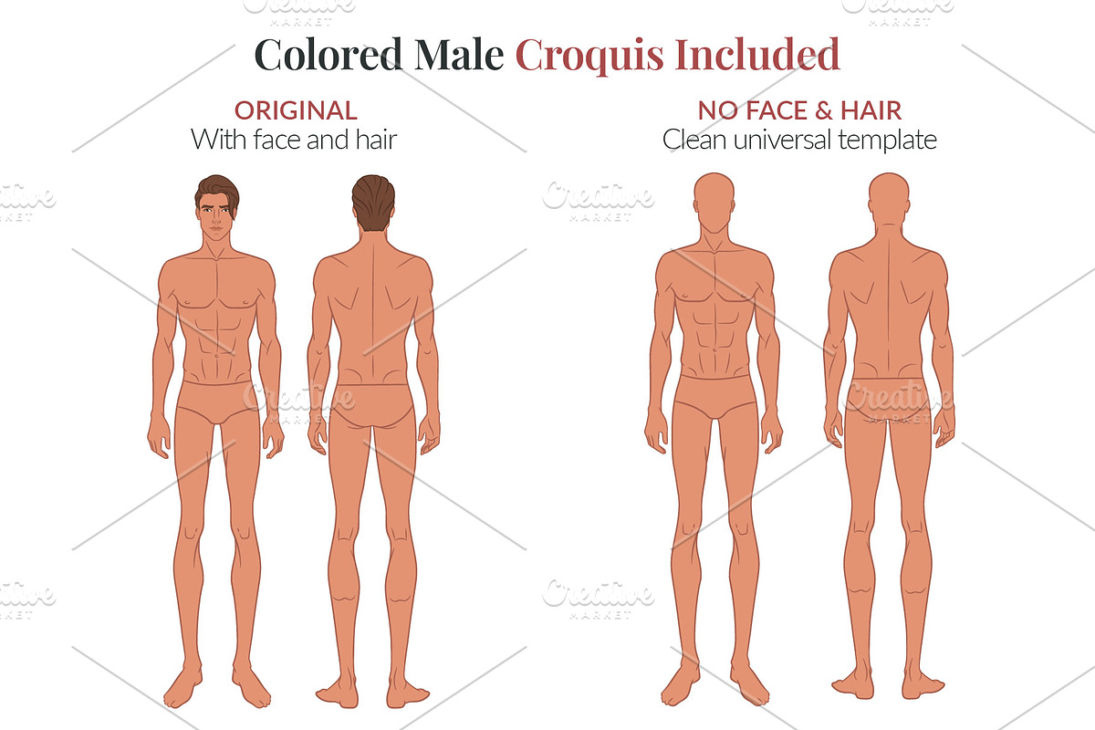 Male Fashion Figure Croquis, a Person Illustration by Shorena Fashion Draws (Photo 5 of 7)