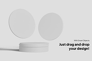 Round Coaster Mockup, a Household Mockup by graphicsauce (Thumbnail 3 of 4)