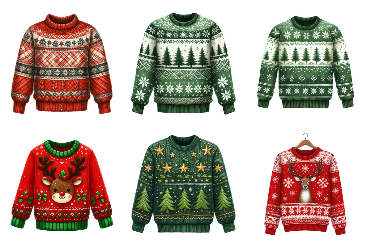 Christmas sweater png bundle, an Illustration by SinaCreation (Photo 3 of 7)