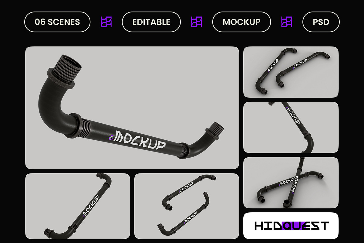 U Shaped Pipe Mockup, a Household Mockup by hiddemaru (Photo 2 of 4)