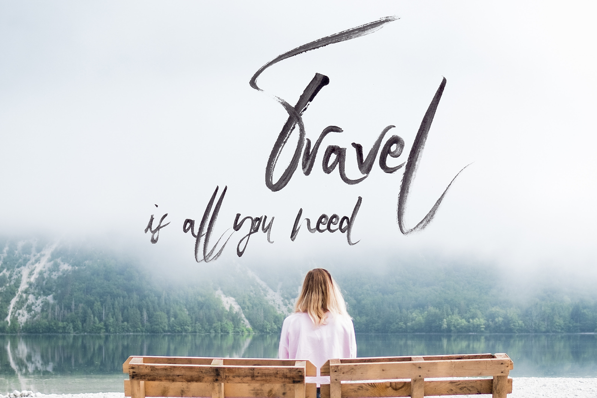 SkyLove SVG Watercolor Font, a Script Font by SilverStag Type Foundry (Photo 8 of 11)