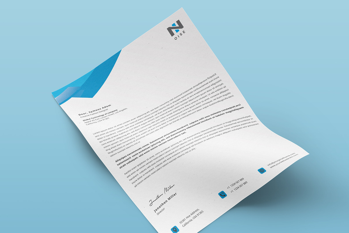 Letterhead Word Template, a Stationery Template by ResumeDevisers (Photo 2 of 8)