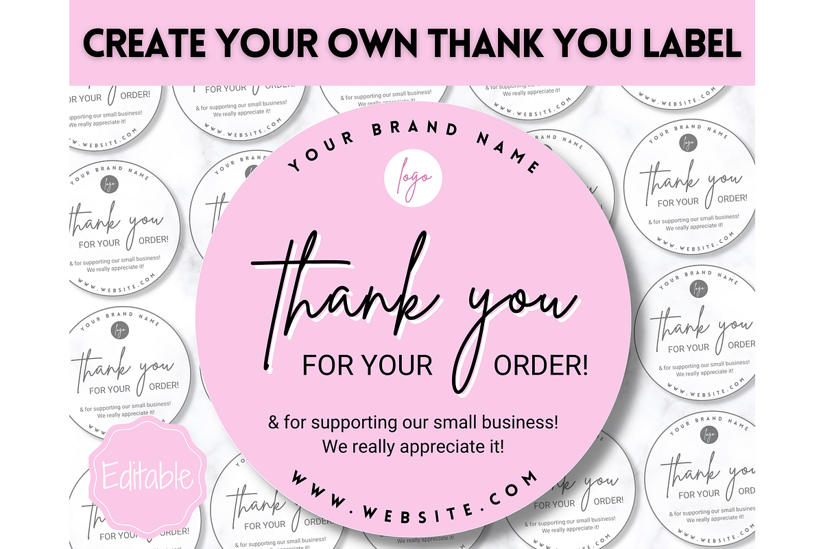 EDITABLE Thank You Sticker Template