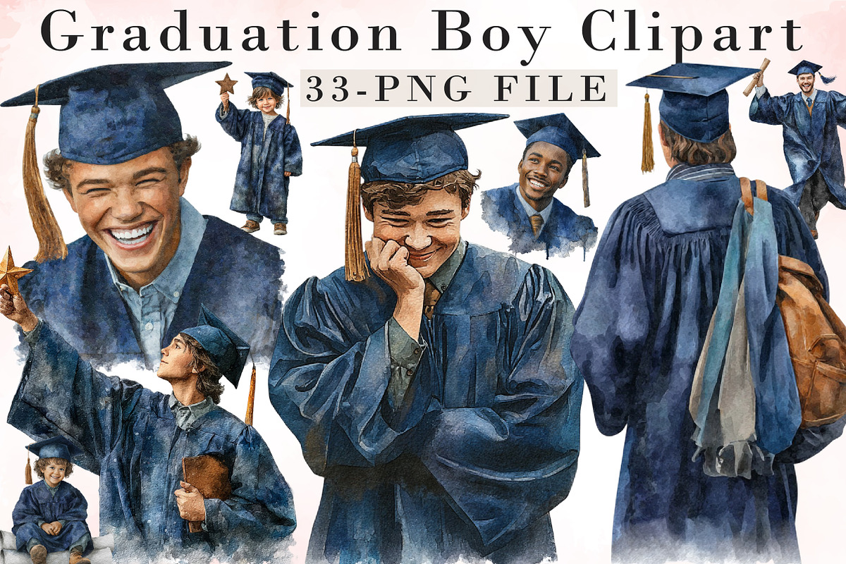 Graduation Boy Clipart, an Illustration by Libby Wishes (Photo 1 of 7)