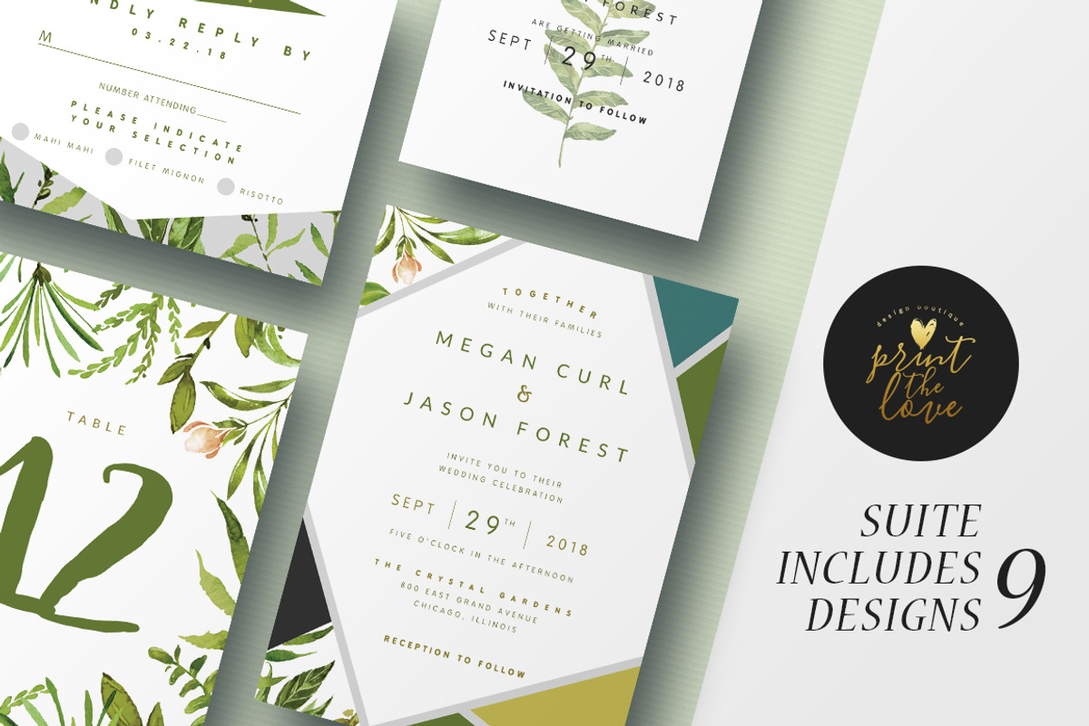 Wedding Invitation Suite - Botanika, an Invitation Template by Print The Love Boutique (Photo 1 of 4)