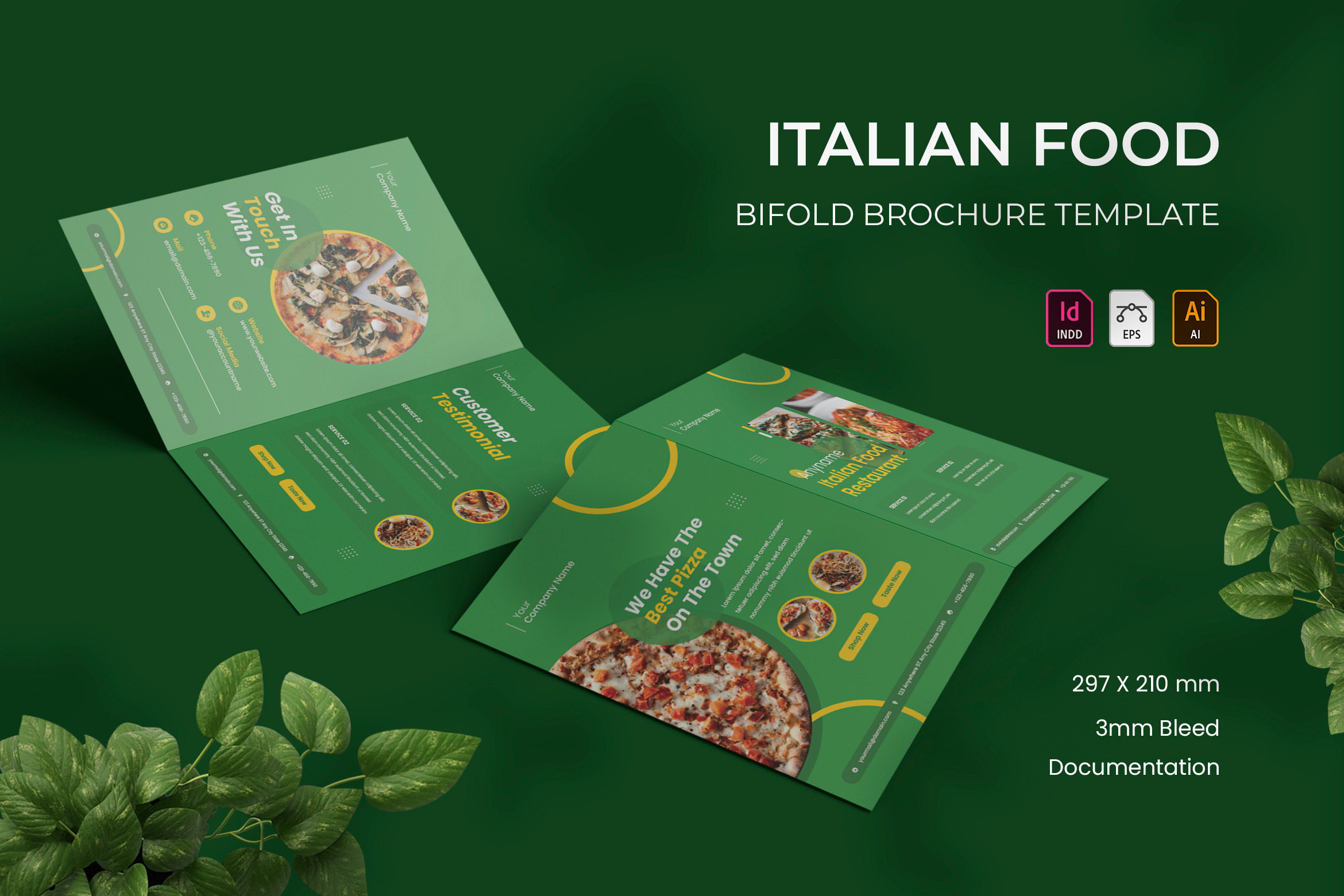 Italian Food - Bifold Brochure, a Design Template by VUNIRA | Creative ...