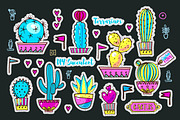 Set Fashion patches with cacti, an Illustration by KundolaArt (Thumbnail 3 of 7)
