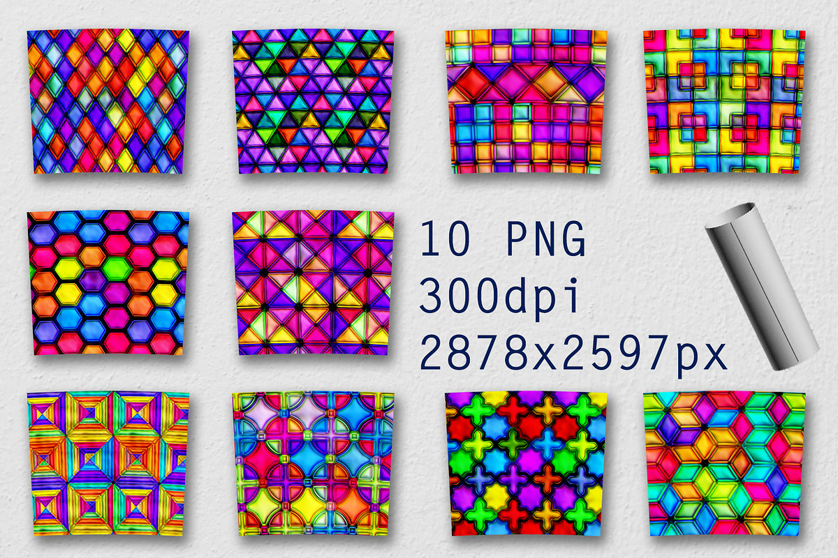 10 Tumbler Tapered Mosaic Wrap, a Print Template by Kseniya-Omega (Photo 4 of 4)