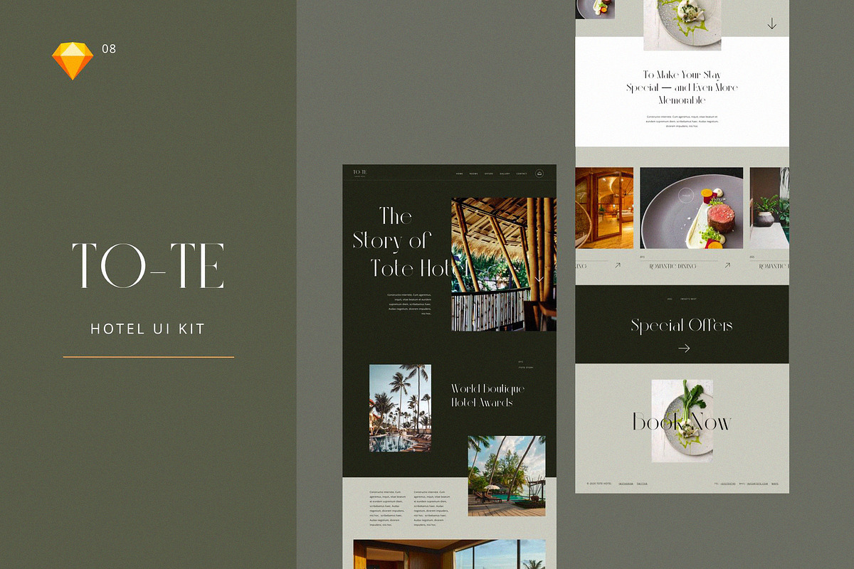 Tote | Hotel UI KIT Template, a Landing Page Template by Skolastika Phoebe (Photo 1 of 8)