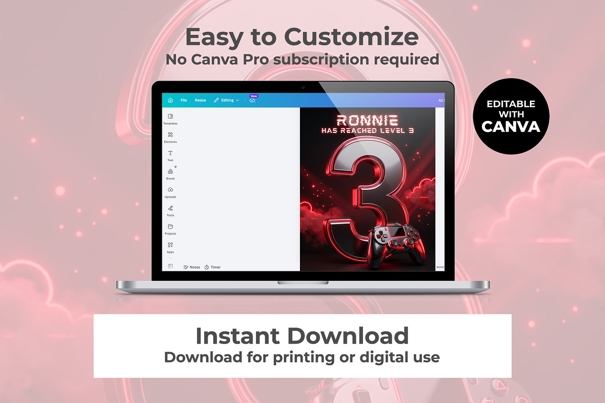 3rd Birthday Canva Invitation, an Invitation Template by M9 Design (Photo 3 of 4)