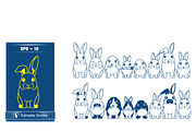 Charming Bunny Character Set, an Object Illustration by CarWrap design (Thumbnail 2 of 3)
