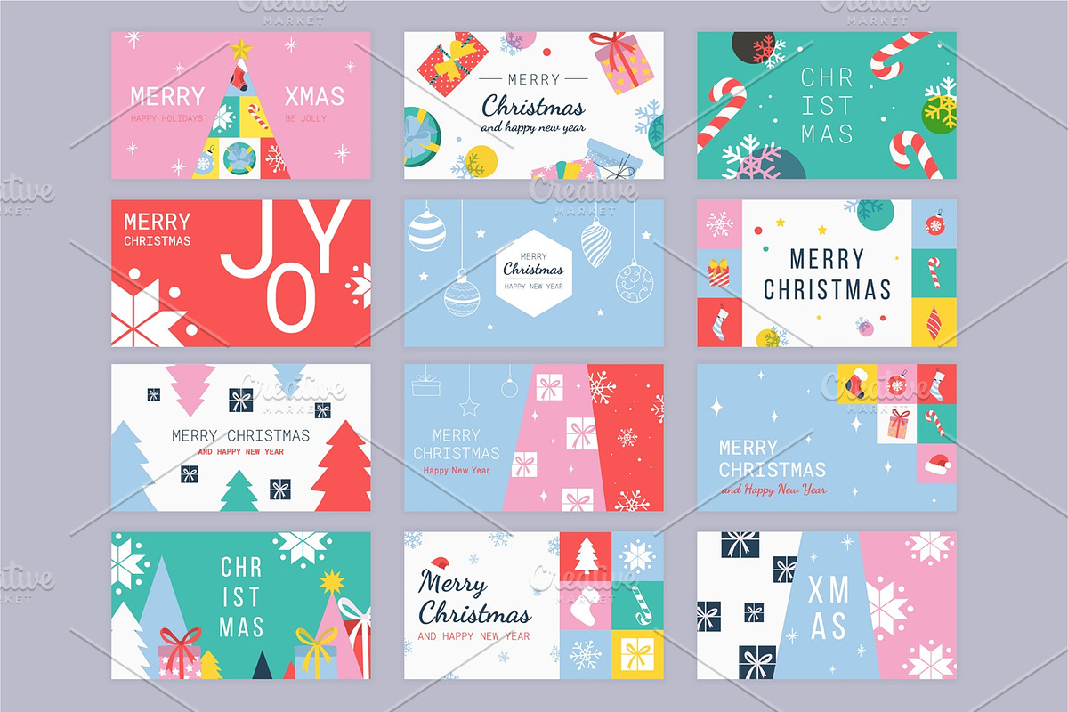 Merry Christmas Cover Templates, a Seasonal Illustration by alexdndz (Photo 3 of 11)