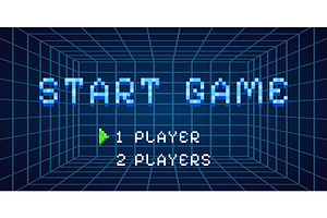 Arcade start screen. Retro game