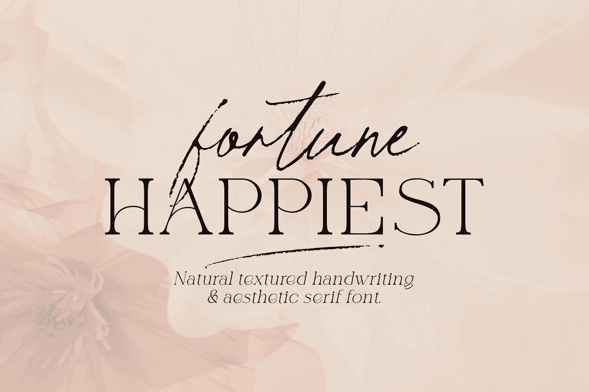 Fortune Happiest - Script Serif Duo, a Script Font by Letteratom (Photo 1 of 12)