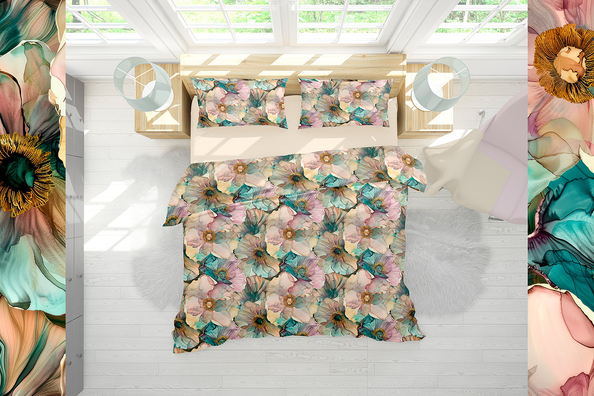 Watercolor flowers seamless patterns, a Pattern Graphic by OliaMuseDesign (Photo 7 of 7)
