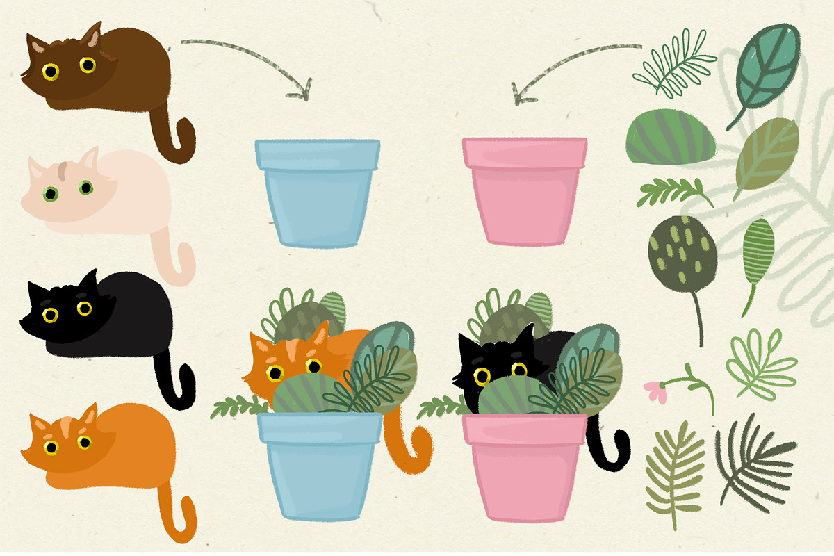 Cat creator collection, an Animal Illustration by Marine art (Photo 4 of 6)