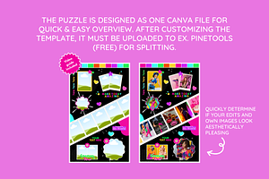 Neon Instagram Puzzle Template