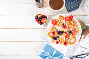 Father's day celebration background with tasty breakfast, a Food & Drink Photo by Rimma