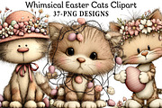 Whimsical Easter Cats Clipart, an Illustration by Daily.Designs (Thumbnail 1 of 8)