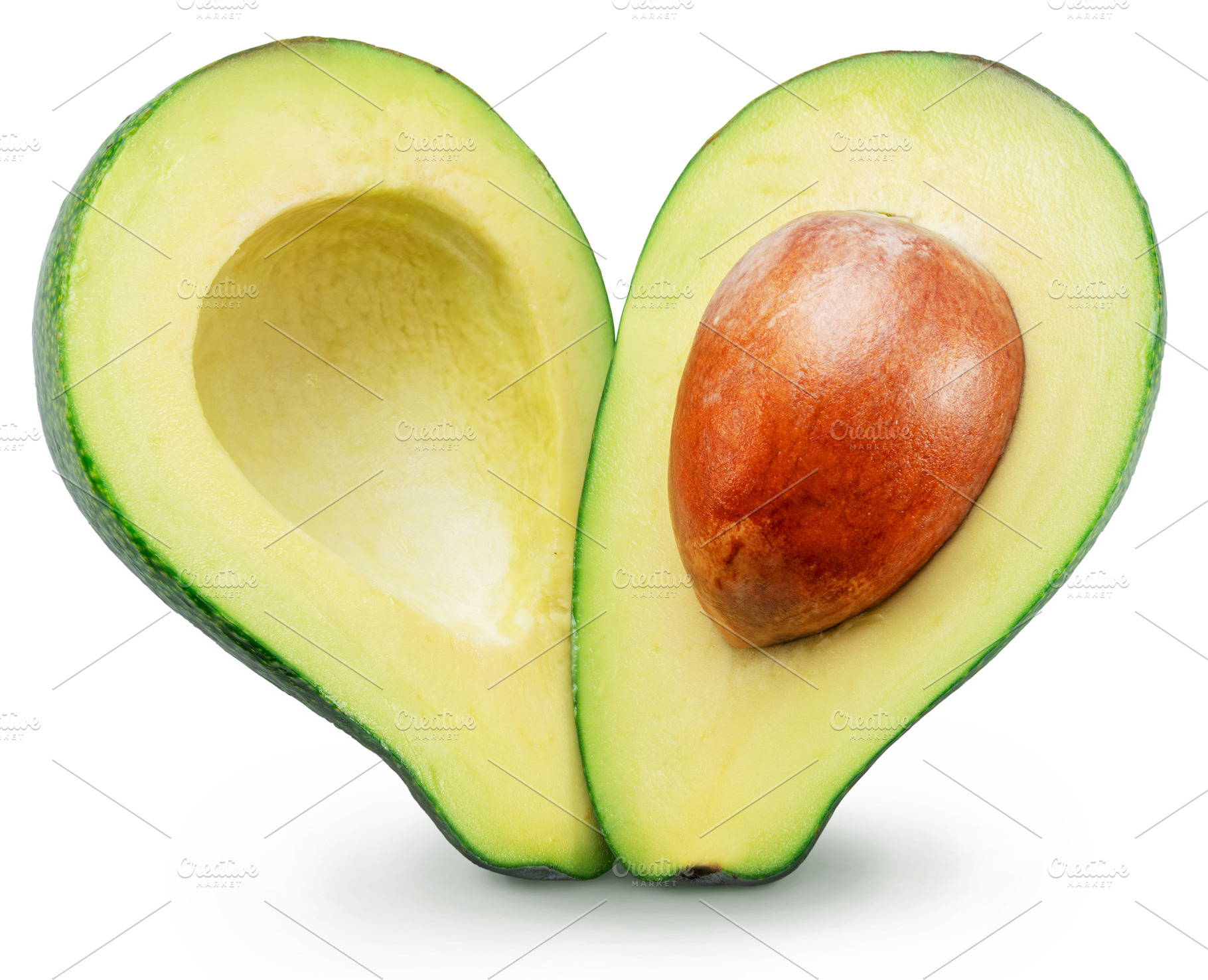 Avocado heart, two halves, a Food & Drink Photo by Volff