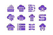 Tech Cloud Data Server Icons Bundle, a Solid Icon by Vectorium Studio (Thumbnail 8 of 24)
