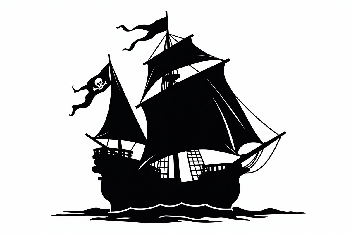 Pirate Ship Silhouette Bundle, an Illustration by jahid234 (Photo 2 of 9)