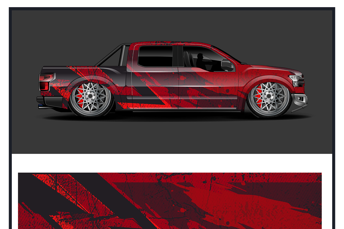 Bold Red Truck Wrap Design, a Transportation Illustration by CarWrap design (Photo 4 of 4)