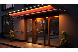 led door awning ai generated, an Architecture Photo by pikepicture