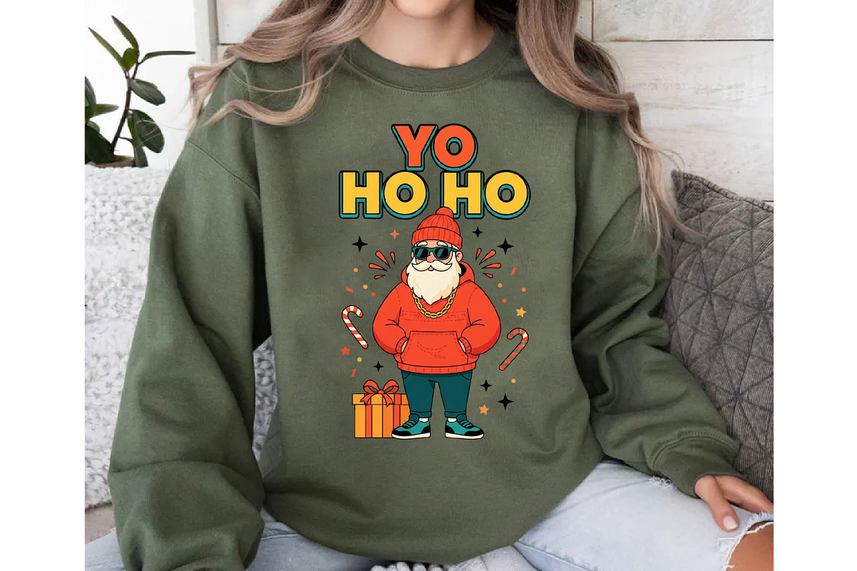 Cool Santa Yo Ho Ho Christmas TShirt, a Seasonal Illustration by DreamCafeArt (Photo 6 of 6)