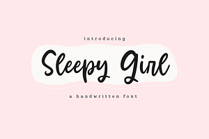 Sleepy Girl Font, a Handwritten Font by etigletters