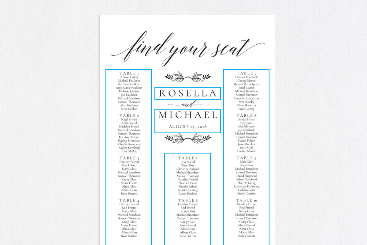 Wedding seating chart SHR159, an Invitation Template by Shafura_Wedding (Photo 4 of 5)