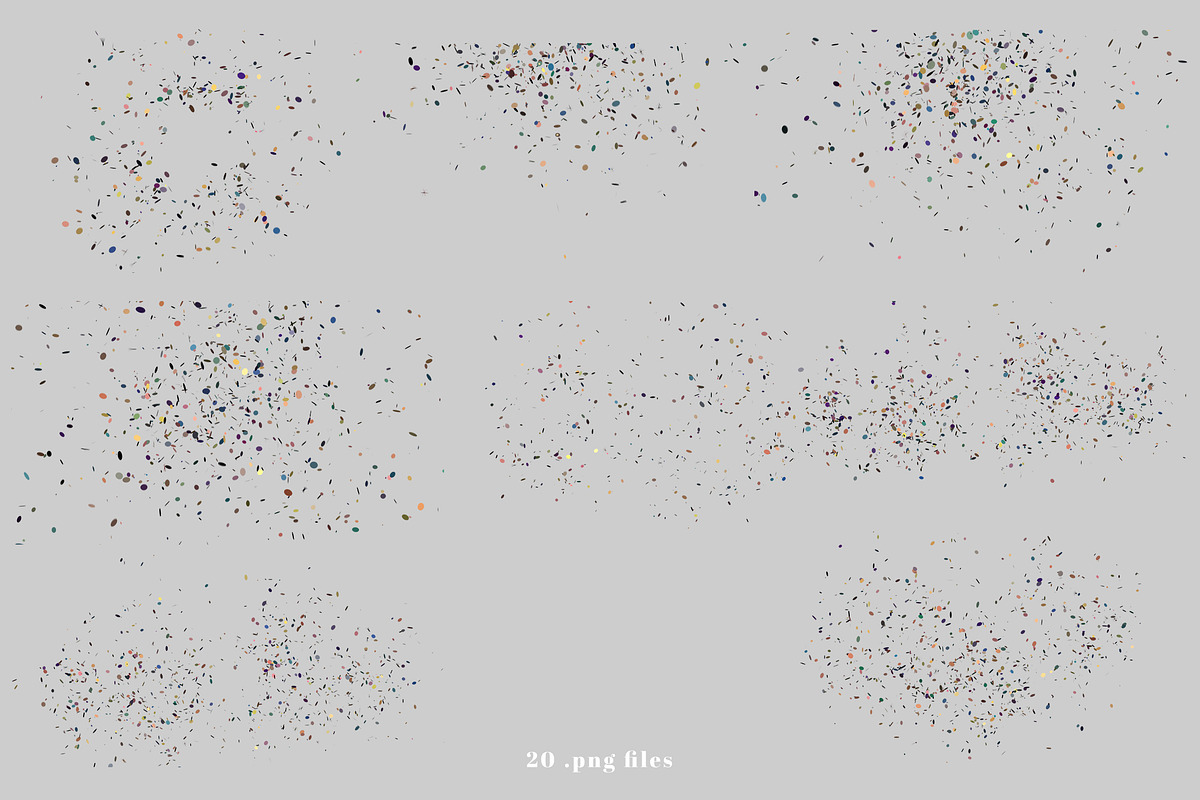 20 Transparent Confetti Overlays, an Object Graphic by smishura (Photo 2 of 4)