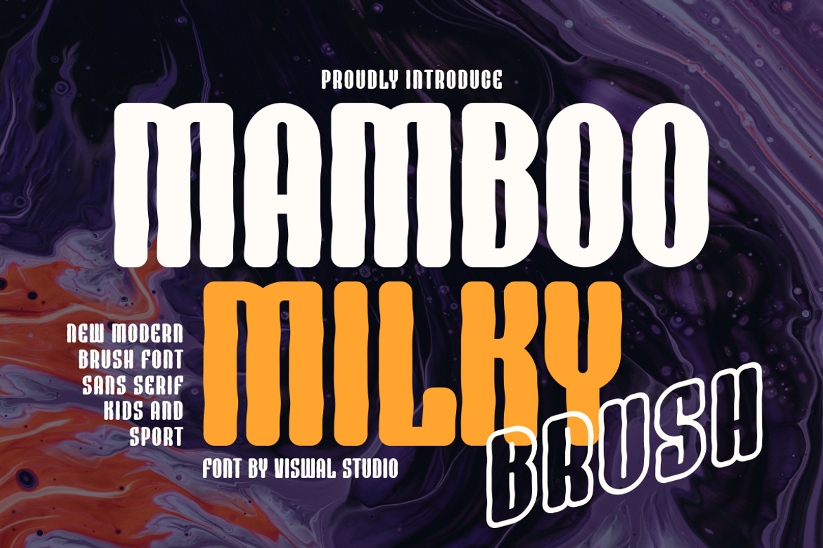 MAMBOO MILKY BRUSH - Modern Font, a Sans Serif Font by Viswal Studio (Photo 1 of 7)