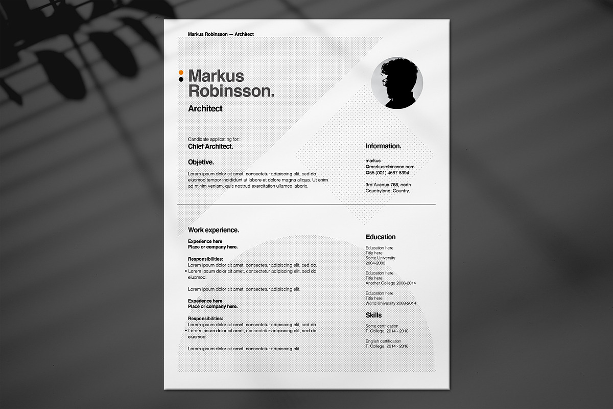 Minimal Creative Resume Pack by Srg, a Resume Template by Srg® (Photo 4 of 11)