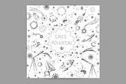 Astronomy and space doodle elements, a Technology Illustration by Elina_Li (Thumbnail 11 of 18)