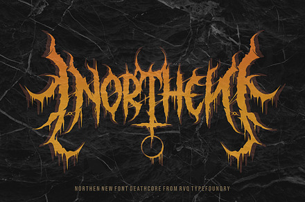 Northen (Deathcore), a Blackletter Font by Rvq Type Foundry