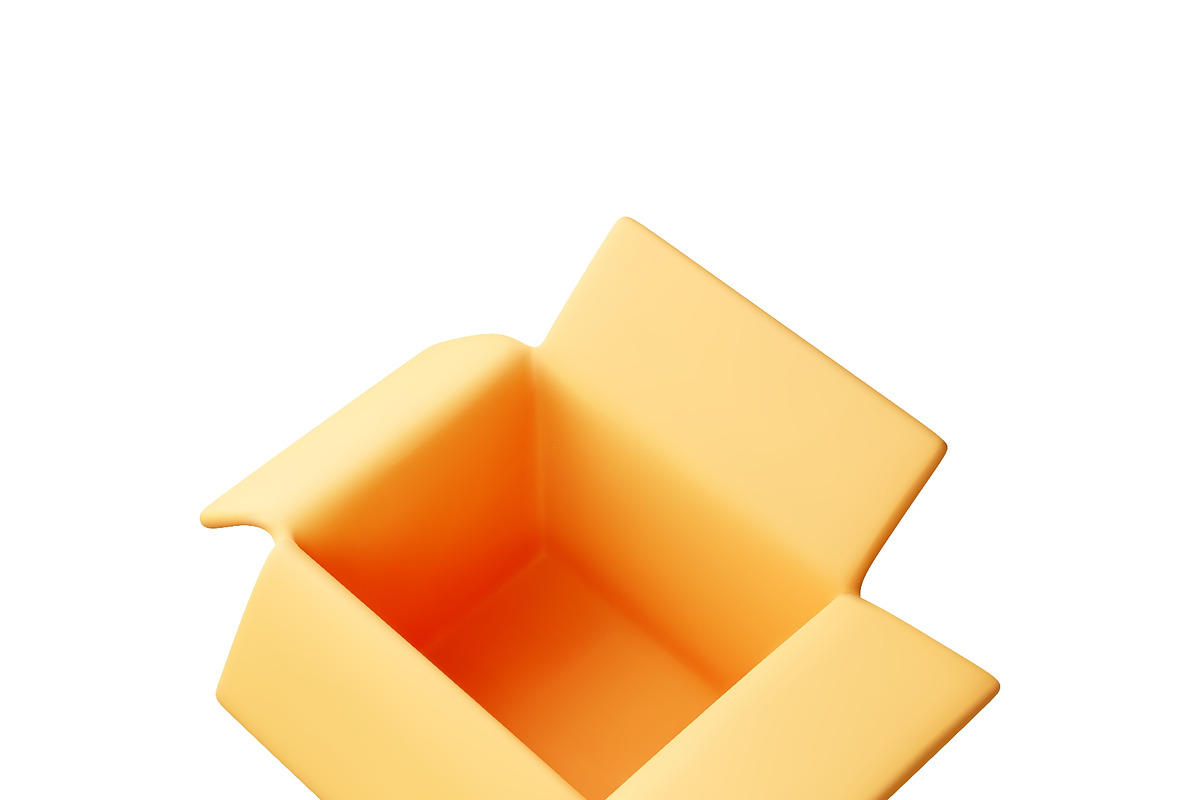 Open empty cardboard box with flaps, an Object Illustration by Abscent (Photo 3 of 3)