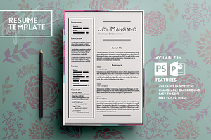 JOY RESUME TEMPLATE 