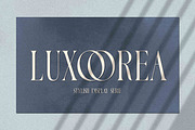 Luxoorea - Stylish Display Serif, a Serif Font by Almarkhatype (Thumbnail 1 of 10)