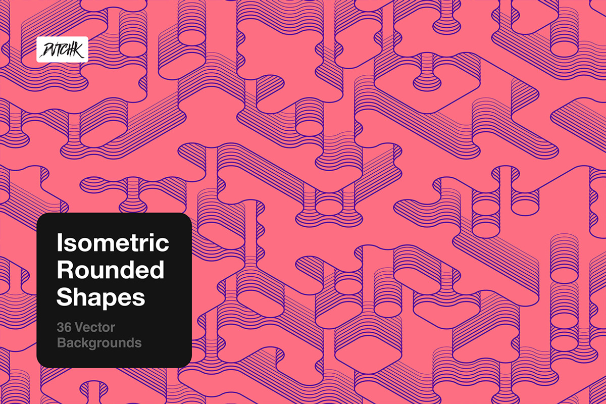 Isometric Rounded Shapes, a Background Graphic by dvtchk (Photo 7 of 15)