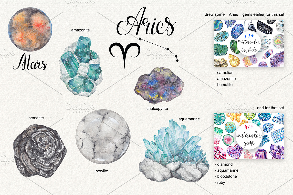 Birthstones Planets Zodiac Crystals, an Illustration by Alena Solonshchikova (Photo 3 of 13)