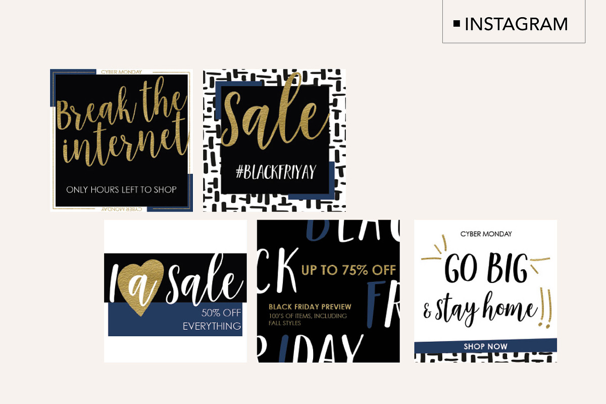 Black Friday + Cyber Monday Bundle, a Social Media Template by jgdigital.co designs (Photo 6 of 11)