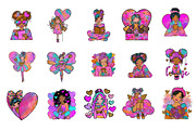 valentine girl clipart, an Illustration by CreationArt (Thumbnail 4 of 5)