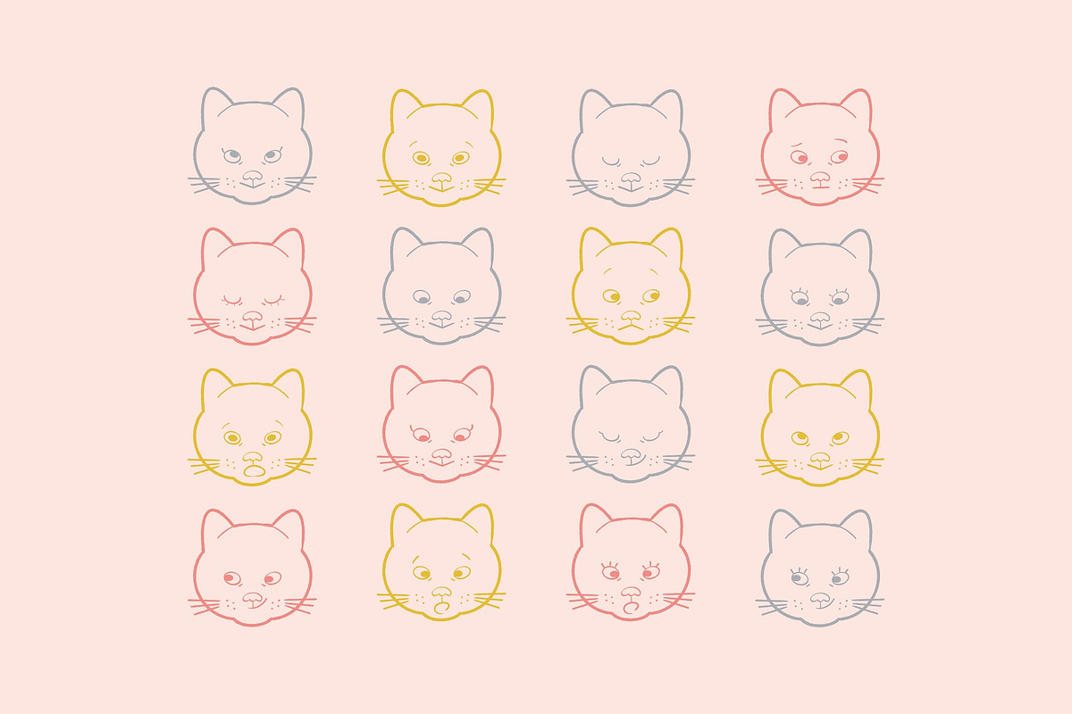 Cute cat icons for Baby gifts, an Animal Illustration by Kurakoza (Photo 3 of 8)