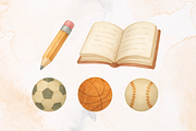 School Supplies Watercolor, an Education Illustration by muhisya (Thumbnail 2 of 3)