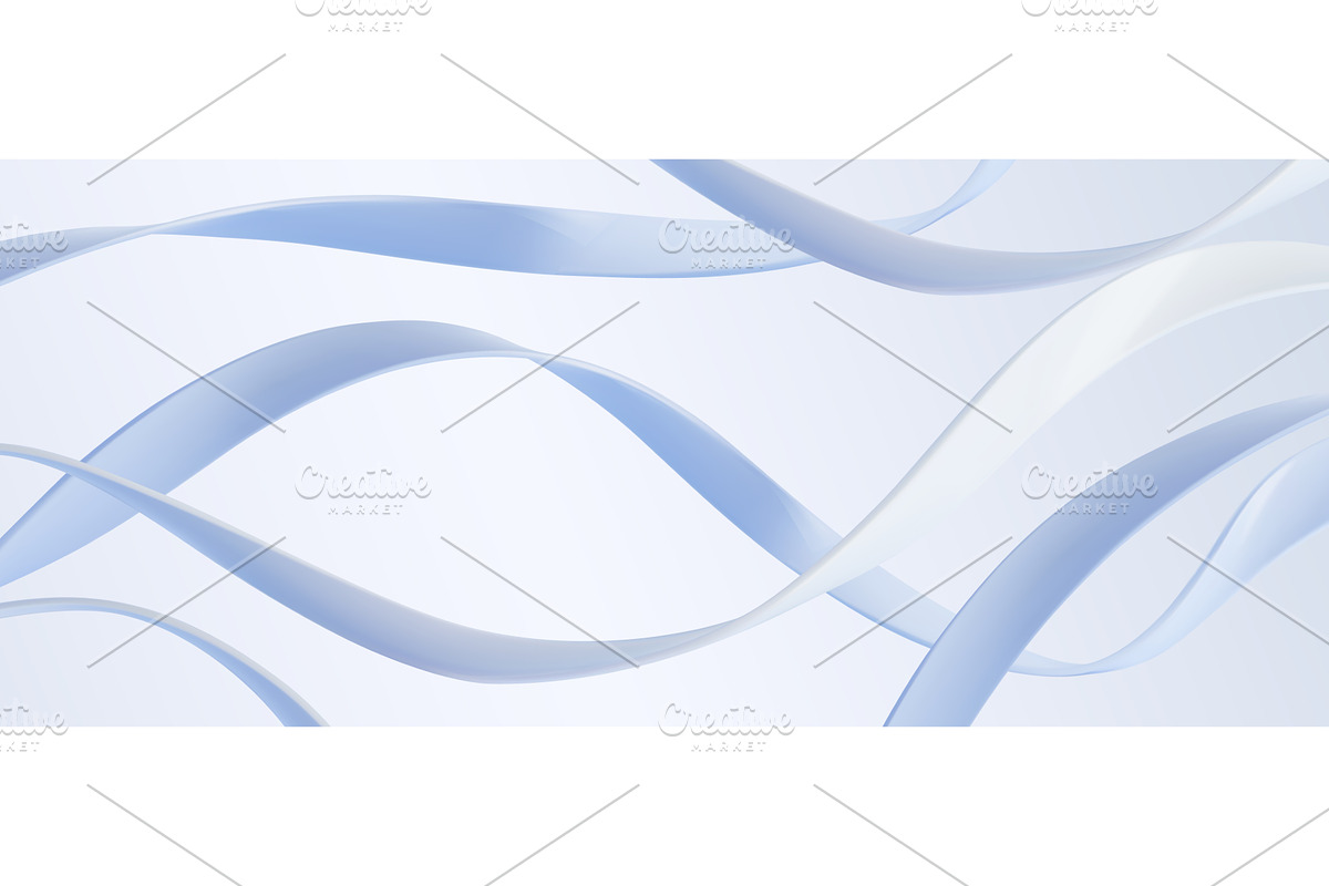 Light blue ribbons on white, an Illustration by art PVP - market