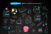 Chalked education set (color), an Object Graphic by Sonya Illustrations (Thumbnail 2 of 9)