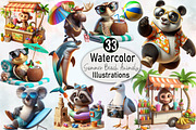 Summer Beach Animals Sublimation Cli, an Illustration by SVGArt (Thumbnail 1 of 8)