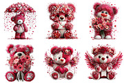 Pink Floral Valentine's Day Bear, an Illustration by DreamArtGraphic (Thumbnail 4 of 5)