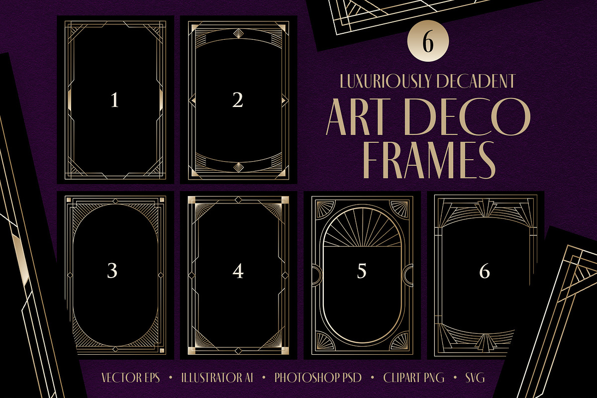 Art Deco Border & Frames, an Object Graphic by DesignerCandies (Photo 1 of 7)